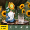 Solar Gnome Statue Outdoor Decor,Gnome Figurines with Glowing Sunflower LED Light Decoratons,for Garden Patio Yard Lawn Balcony,Housewarmng Christmas Fairytale Gifts for Women Mom Grandma