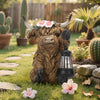 Ayadon Solar Highland Cow Garden Outdoor Statue,Highland Cow Figurines Sculpture with LED,Farmhouse Decor,Patio Balcony Yard for Pasture & Farm Theme Housewarming Gifts for Women Mom