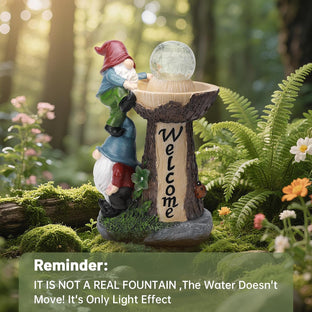 Solar Gnome Statue Outdoor Decor, Gnome with Glowing Globe Light Figurines - for Garden Patio Yard Lawn Housewarming for Women Mom Grandma