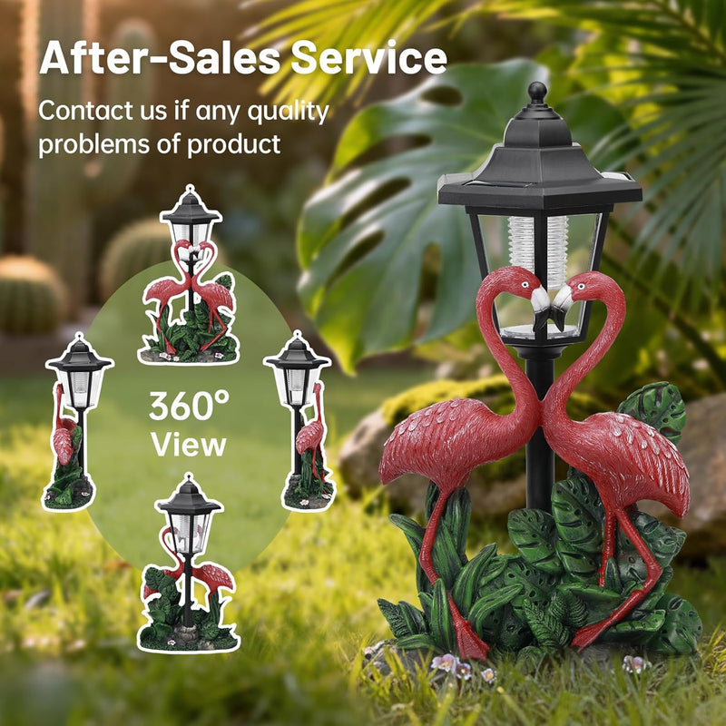 IDEA SHOW Solar Flamingo Garden Decor Statue, Outdoor Funny Solar Ambiance Light Decoration for Yard, Patio, Lawn, Unique Housewarming, Birthday Christmas Gift for Women, Mom, Grandma