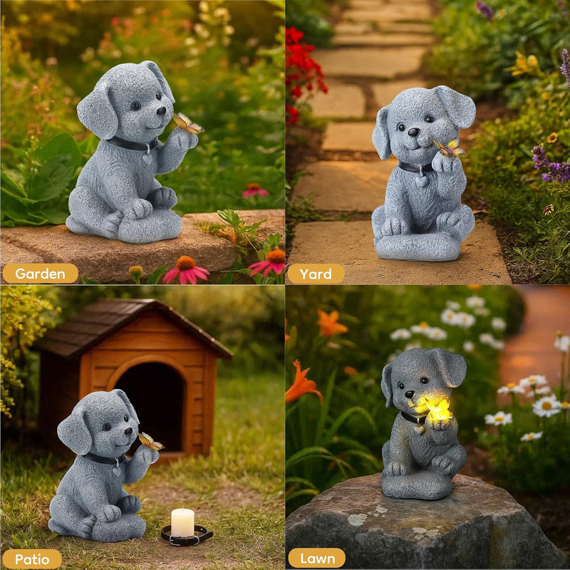 IDEA SHOW Solar Puppy Dog Garden Light Decor - 7.9