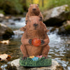 IDEA SHOW Solar Capybara Garden Statue, Outdoor Decor with LED Light, Lawn Ornament for Pondside, Patio, Yard, Unique Housewarming Gift for Women Mom Grandma