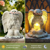 IDEA SHOW Solar Angel Prayer Statue, Memory Guardian Garden Decor with Warm Light - Religious Outdoor Decor, Auto On/Off LED Light, Memorial Gift for Cemetery, Patio & Gravesite