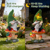 Solar Gnome on Mushroom Stool Statue Decor, Gnome Figurines with Ambiance LED Light for Garden Decorations for Patio Lawn Balcony Fairy Gardens, Housewarming Gifts for Women Mom Grandma