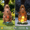 IDEA SHOW Solar Capybara Garden Statue, Outdoor Decor with LED Light, Lawn Ornament for Pondside, Patio, Yard, Unique Housewarming Gift for Women Mom Grandma