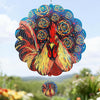 Wind Spinners Outdoor, IDEA SHOW 12In Stainless Steel Wind Spinners Outside, 3D Kinetic Hanging Sculpture, Rustproof Metal Garden Decor Ornaments for Yard Art, Women, Men, Holidays (Red Rooster)