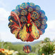 Wind Spinners Outdoor, IDEA SHOW 12In Stainless Steel Wind Spinners Outside, 3D Kinetic Hanging Sculpture, Rustproof Metal Garden Decor Ornaments for Yard Art, Women, Men, Holidays (Red Rooster)