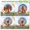 Wind Spinners Outdoor, IDEA SHOW 12In Stainless Steel Wind Spinners Outside, 3D Kinetic Hanging Sculpture, Rustproof Metal Garden Decor Ornaments for Yard Art, Women, Men, Holidays (Red Rooster)