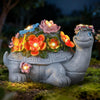 IDEA SHOW Solar Capybara Garden Statue, Outdoor Decor with LED Light, Lawn Ornament for Pondside, Patio, Yard, Unique Housewarming Gift for Women Mom Grandma