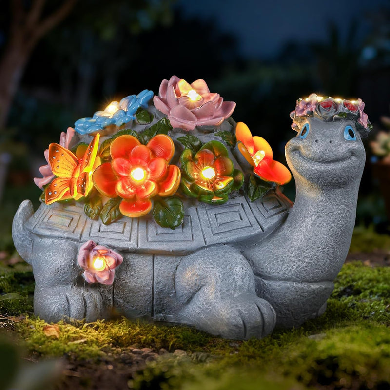 IDEA SHOW Solar Capybara Garden Statue, Outdoor Decor with LED Light, Lawn Ornament for Pondside, Patio, Yard, Unique Housewarming Gift for Women Mom Grandma