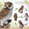 Ayadon Solar Owl Garden Outdoor Statue,Owl Figurine Sculpture with LED Lights for Porch Patio Lawn Yard Deck Decor - Ideal Housewarming Christmas Gift for Women Men Owl Lover(Brown)