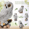 Ayadon Solar Owl Garden Outdoor Statue,Owl Figurine Sculpture with LED Lights for Porch Patio Lawn Yard Deck Decor - Ideal Housewarming Christmas Gift for Women Men Owl Lover(White)