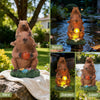 IDEA SHOW Solar Capybara Garden Statue, Outdoor Decor with LED Light, Lawn Ornament for Pondside, Patio, Yard, Unique Housewarming Gift for Women Mom Grandma