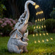 IDEA SHOW Solar Garden Outdoor Statue with 35 LED Lights, Elephant Figurine for Patio, Balcony, Courtyard, Lawn Ornaments, Unique Housewarming and Birthday Gifts for Women, Mom, Grandma, Elderly