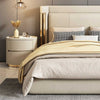 Solid Wood Oval Nightstand with Stone Top