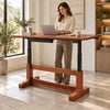 Solid Wood Electric Standing Desk Vintage Mid Century Lift Table