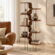 Modern Curved Plywood Corner Bookshelf Freestanding Display Rack