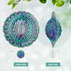 Wind Spinners Outdoor, IDEA SHOW 12In Stainless Steel Wind Spinners Outside, 3D Kinetic Hanging Sculpture, Rustproof Metal Garden Decor Ornaments for Yard Art, Women, Men, Holidays (Blue Peacock)
