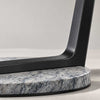 Modern Solid Walnut Leaf Tiered End Table with Marble Base