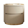 Solid Wood Oval Nightstand with Stone Top