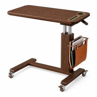 Adjustable Overbed Table with Wheels for Bed, Sofa & Home Office