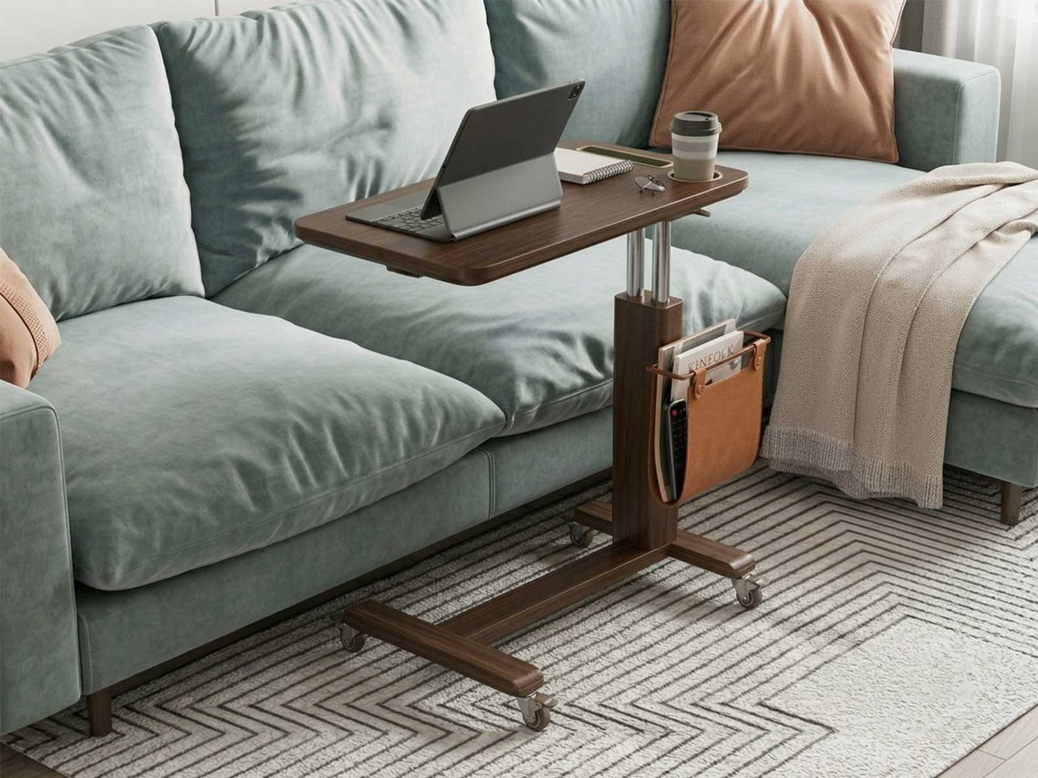 Adjustable-Overbed-Table-with-Wheels