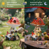 Solar Mushroom Gnome Reading Light, Weatherproof Resin Fairy Garden Figurine Decor Auto On/Off - Book Lover for Pathway & Patio