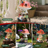 Solar Mushroom Gnome Reading Light, Weatherproof Resin Fairy Garden Figurine Decor Auto On/Off - Book Lover for Pathway & Patio