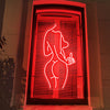 Woman Body Shape With Middle Finger Neon Sign