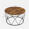 Round Coffee Table With Geometric Metal Frame