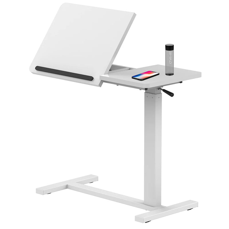 2025 Hot Selling Overbed Table in Hospitals and Clinics Medical Adjustable Height Pneumatic Bedside Table With Wheels