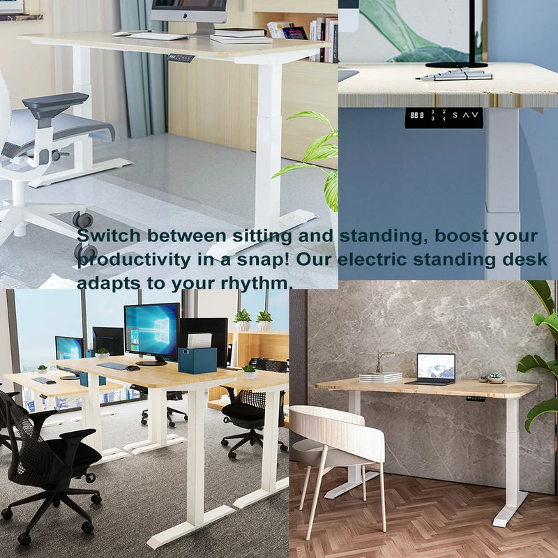 Wholesale OEM/ODM Modern Ergonomic Electric square Lifting Column Height Adjustable Desk Frame Dual Motor Standing Office