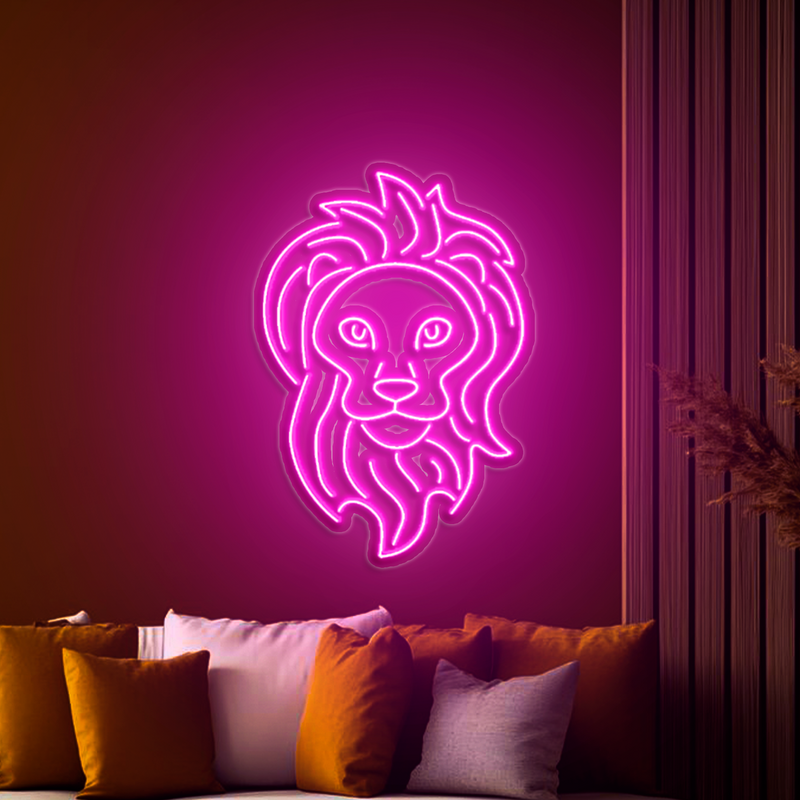 IDEASOW-Lion Head Neon Sign Multiple Color Options For Bedroom