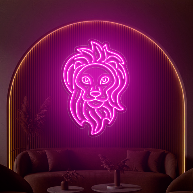 IDEASOW-Lion Head Neon Sign Multiple Color Options For Bedroom