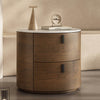 Walnut Nightstand with Round Rock Slab Top