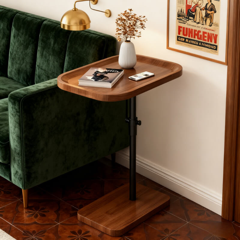 Sofa Side Coffee Table Height-adjustable Mobile Bedside Table for Living Room