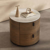 Walnut Nightstand with Round Rock Slab Top