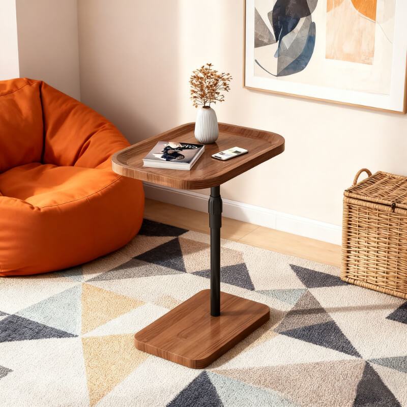 Sofa Side Coffee Table Height-adjustable Mobile Bedside Table for Living Room