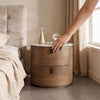 Walnut Nightstand with Round Rock Slab Top