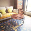Round Coffee Table With Geometric Metal Frame
