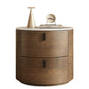 Walnut Nightstand with Round Rock Slab Top