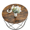 Round Coffee Table With Geometric Metal Frame