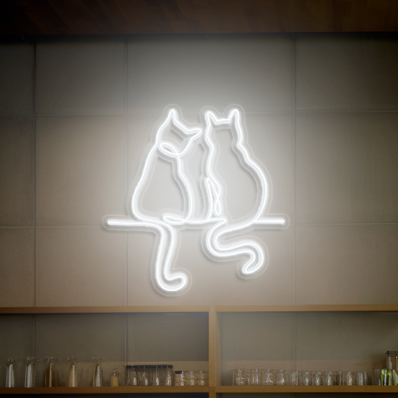 IDEASOW-Couple Cats Neon Sign Multiple Color Options