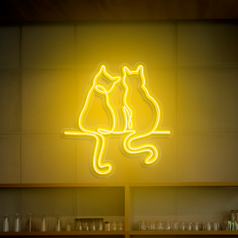 IDEASOW-Couple Cats Neon Sign Multiple Color Options