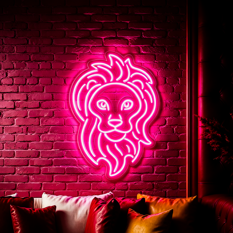 IDEASOW-Lion Head Neon Sign Multiple Color Options For Bedroom