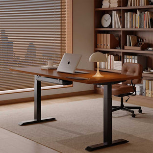 Solid Wood Electric Height-Adjustable Desk for Home