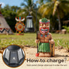 Solar Tiki Outdoor Statues Funny Tiki Bar Decor with Solar Light Waterproof Figurines Outside Decoration for Lawn Yard Balcony Patio Garden Gifts for Christmas Housewarming