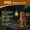 Solar Tiki Outdoor Statues Funny Tiki Bar Decor with Solar Light Waterproof Figurines Outside Decoration for Lawn Yard Balcony Patio Garden Gifts for Christmas Housewarming