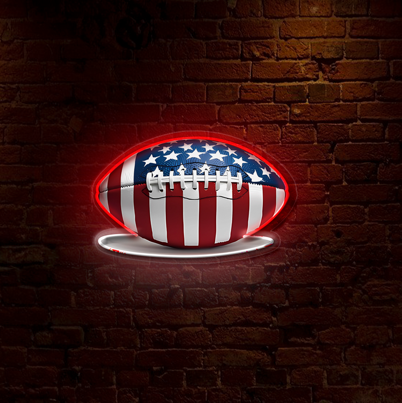 IDEASHOW-American Flag Football Led Neon Sign Light Neon Print UV-Border Lighting Effects