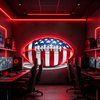 IDEASHOW-American Flag Football Led Neon Sign Light Neon Print UV-Border Lighting Effects